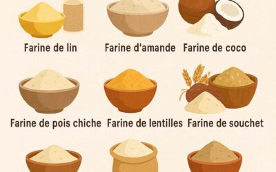 Farines sans gluten avec index glycémique IG bas ou modéré
