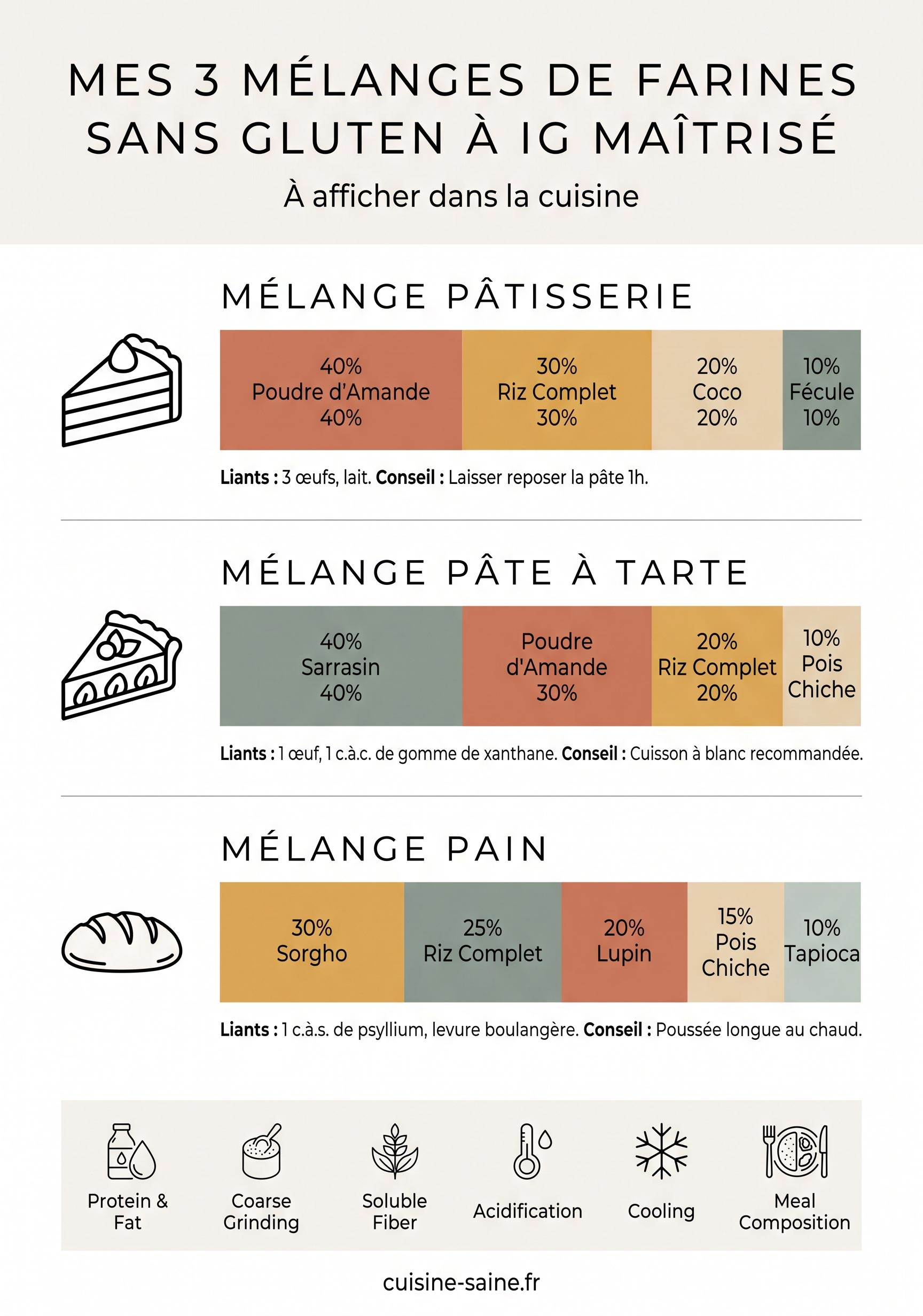 Les 3 mélanges de farines sans gluten à IG maîtrisé