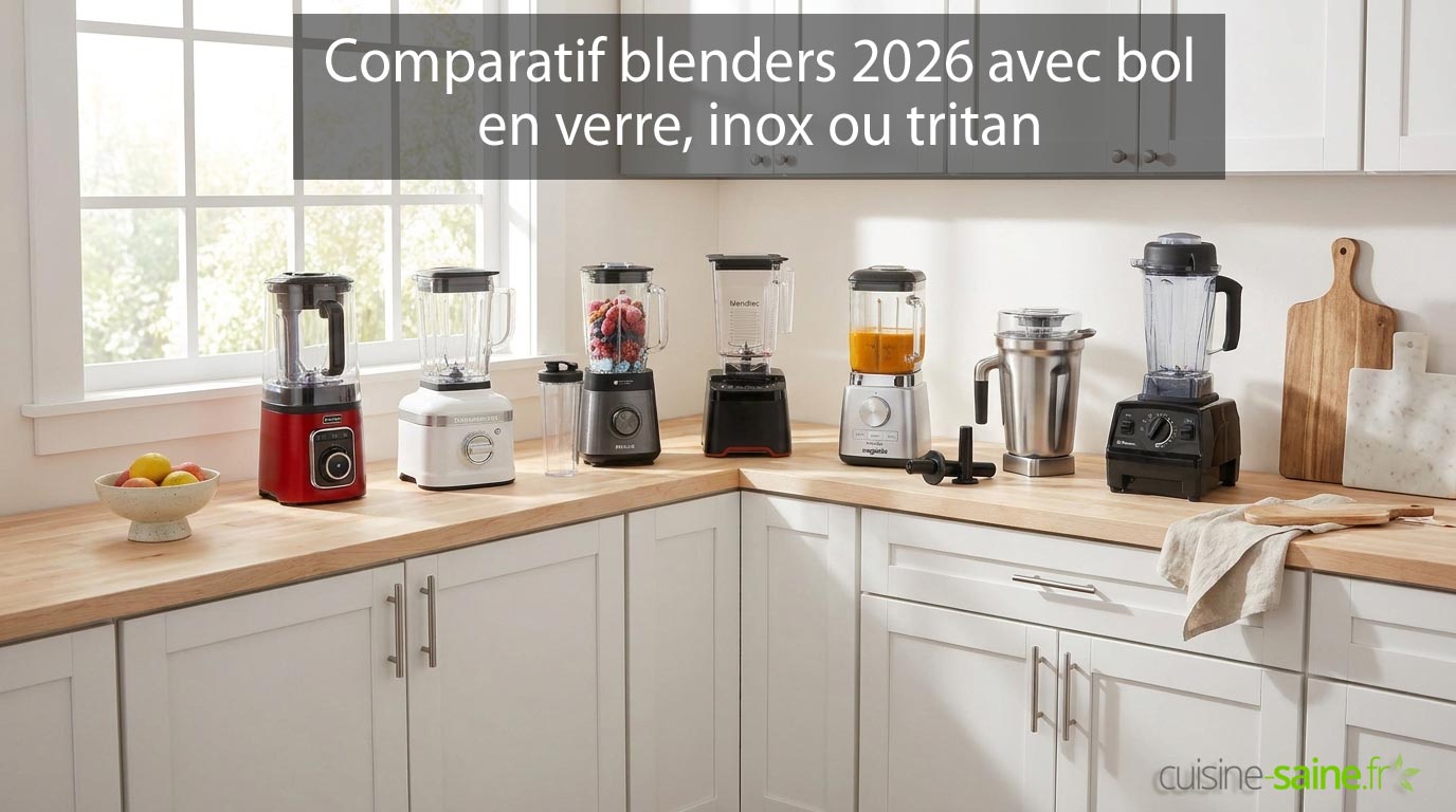 Blenders 2026 : comparatif des bols en verre, inox et Tritan sans bisphénols