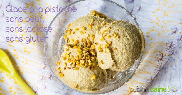 Glace à la pistache vegan, sans œuf, sans lactose