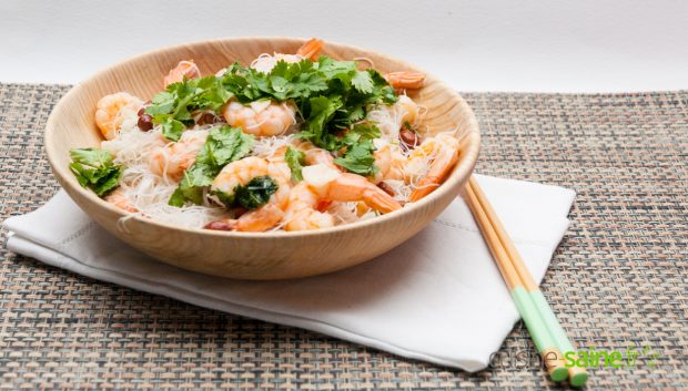Wok de crevettes à la coriandre sans gluten ni lactose