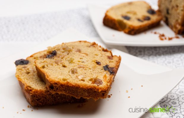 Cake aux fruits confits sans gluten ni lactose