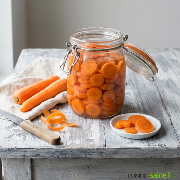 Conserves de carottes en rondelles en bocaux, méthode autoclave