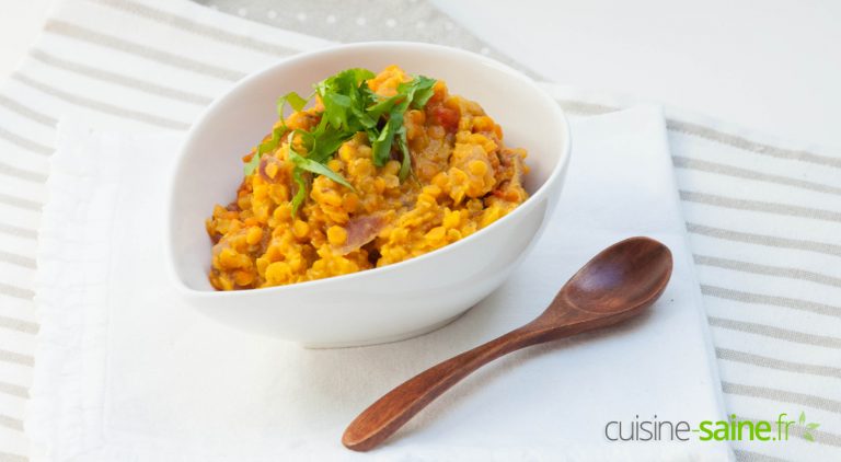 Recette de lentilles corail à l’indienne sans gluten sans lactose