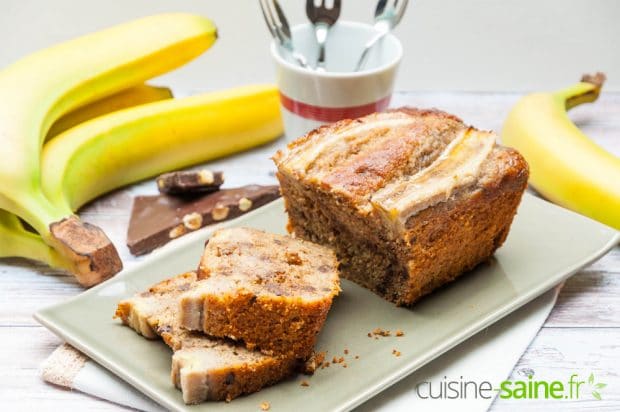Banana bread sans gluten ni lactose healthy