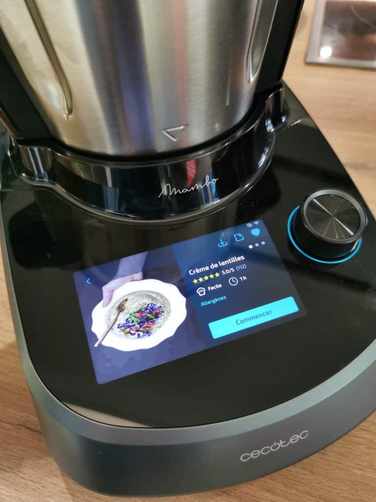Choix d'une recette avec liste des allergènes