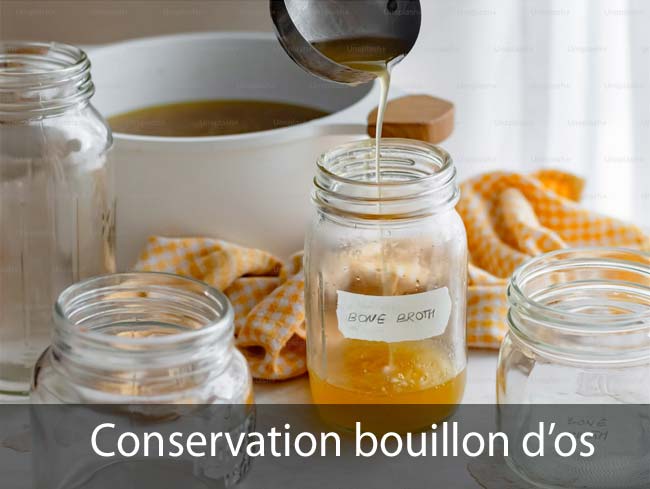 Conservation et utilisation du bouillon d'os