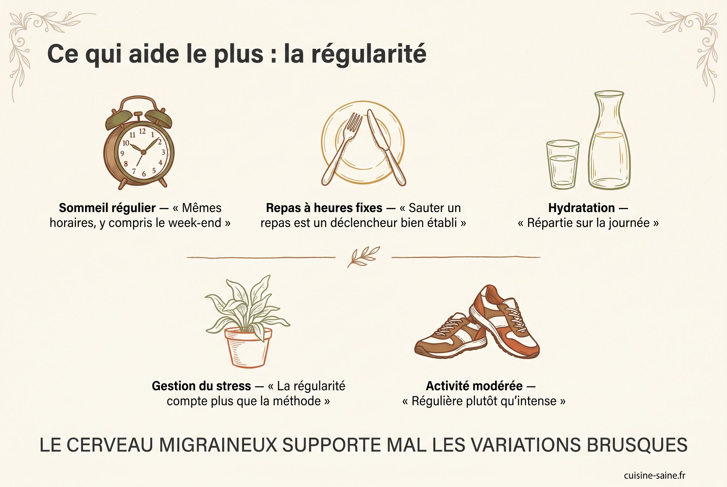 Ce qui aide le plus : la régularité