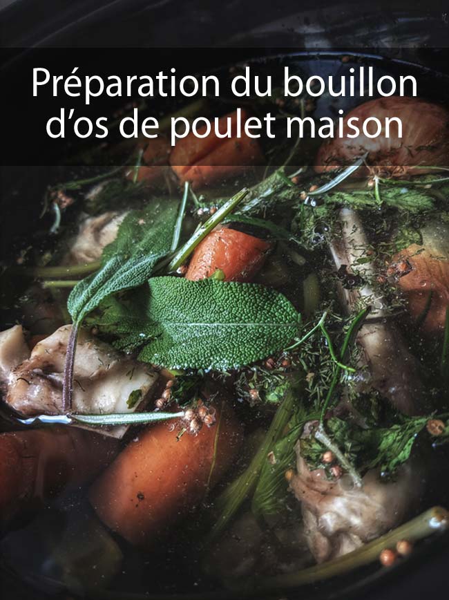 Recette de bouillon d’os de poulet maison