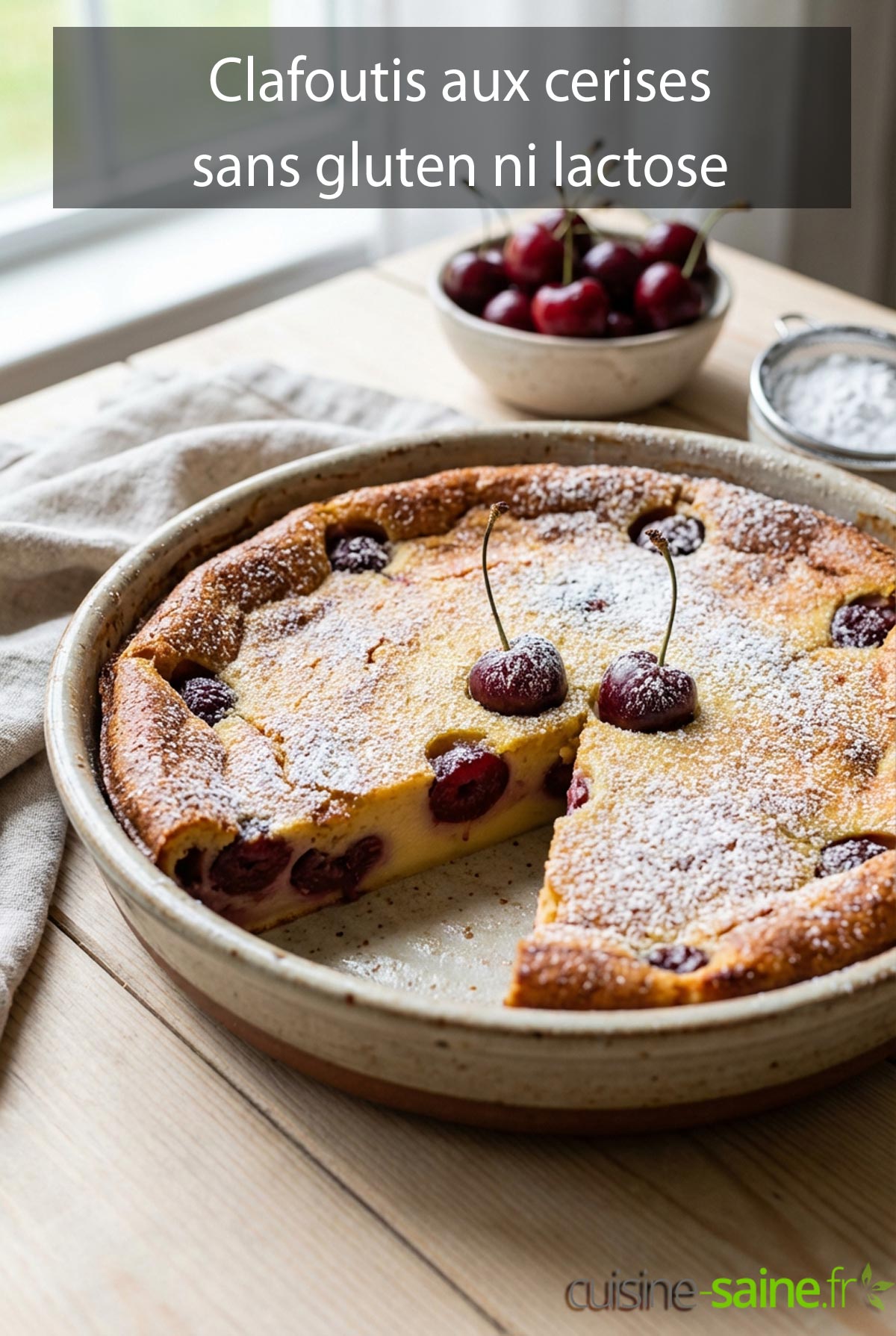 Clafoutis aux cerises sans gluten ni lactose
