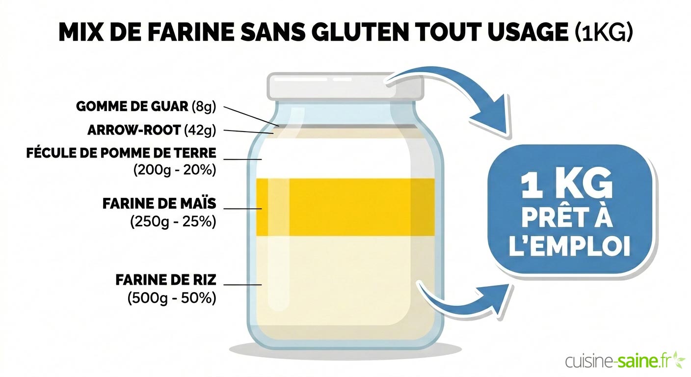 Mix de farines sans gluten maison tout usage 1kg