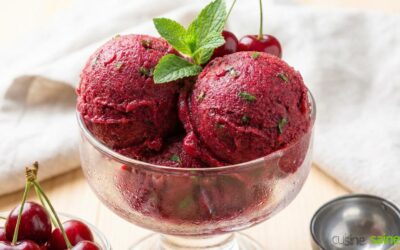 Sorbet à la cerise avec alternative sans sucre et sans sorbetière