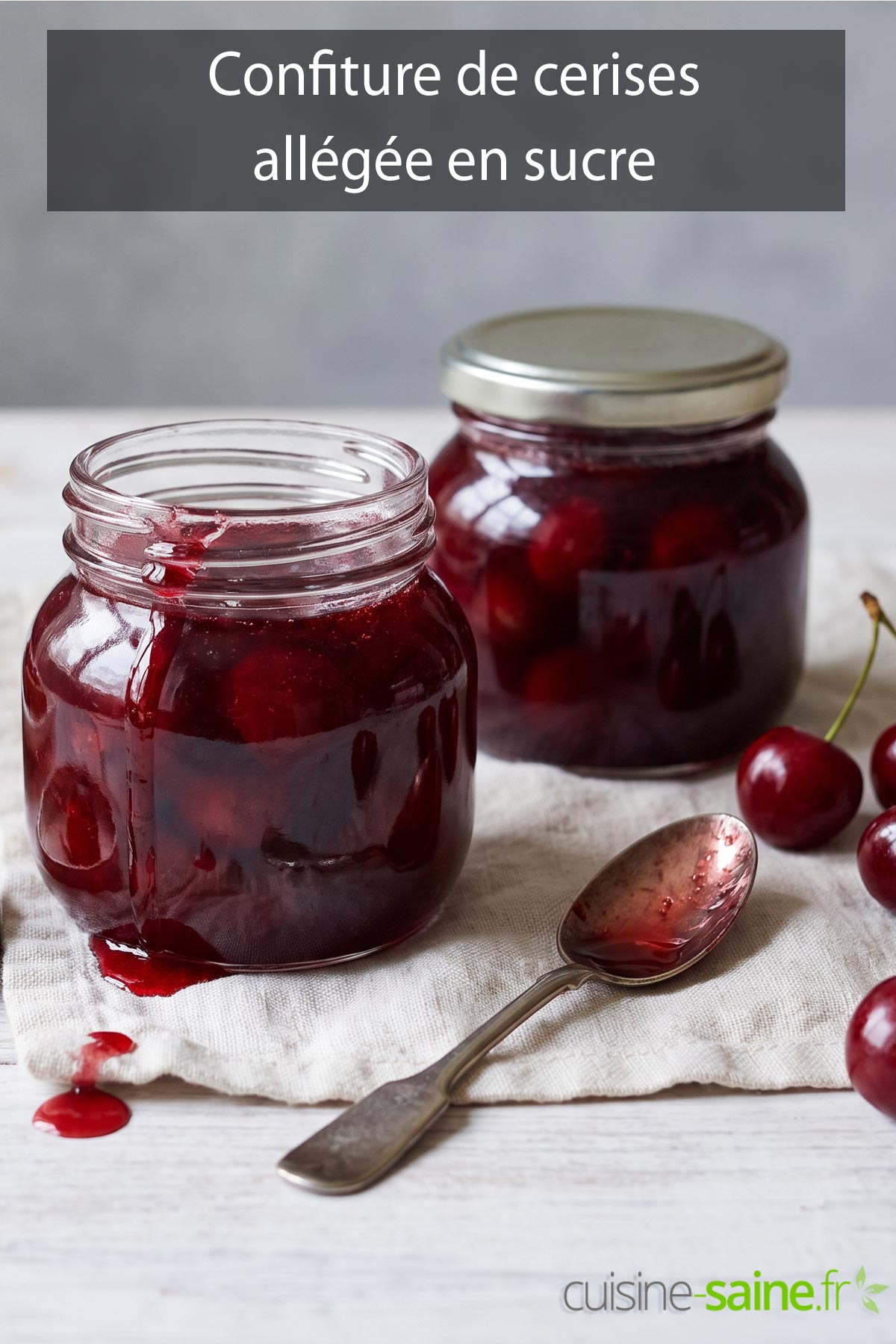 Confiture de cerises allégée en sucre
