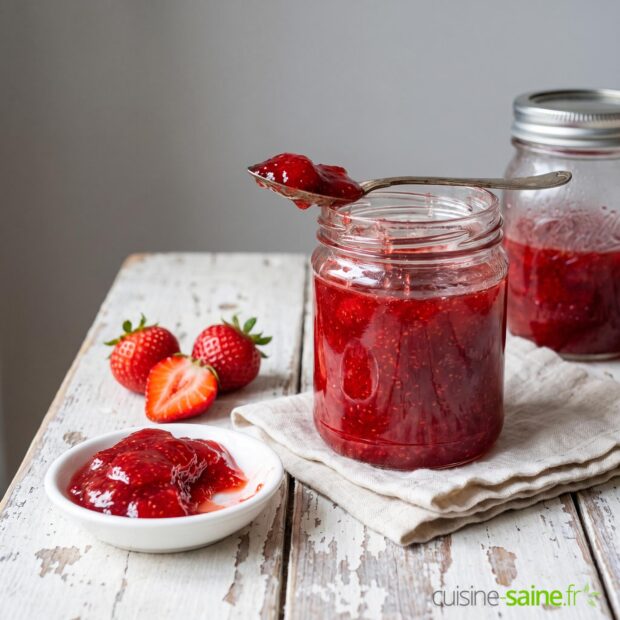 Recette confiture de fraise avec peu de sucre