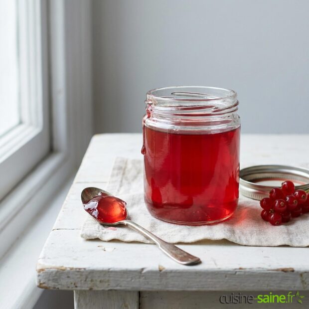 Recette de gelée de groseilles peu sucrée à l'agar-agar