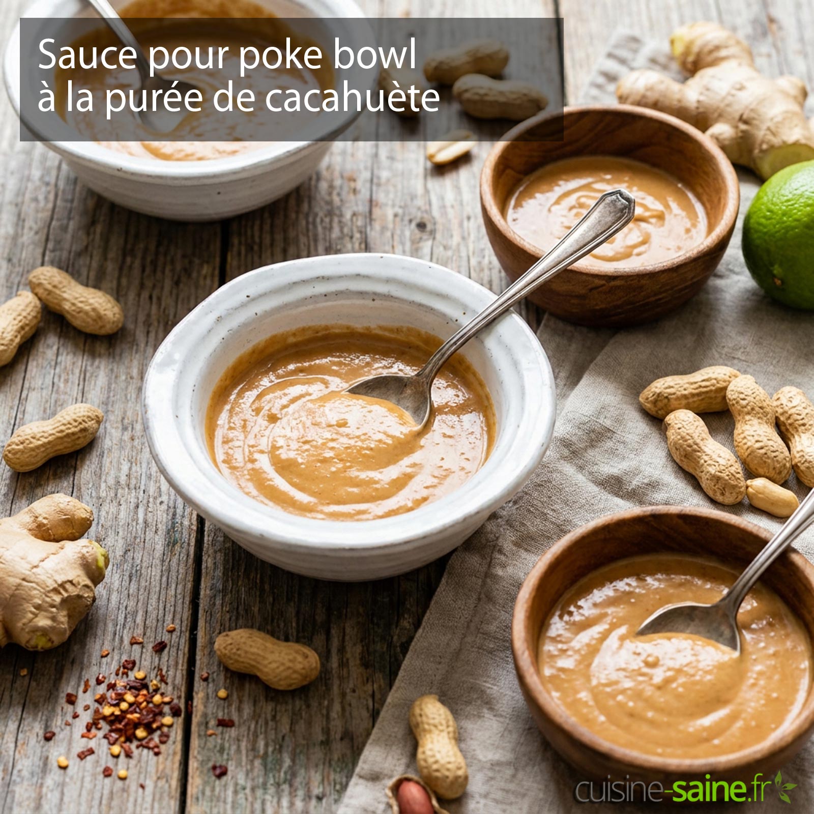 Sauce pour poke bowl à la purée de cacahuète