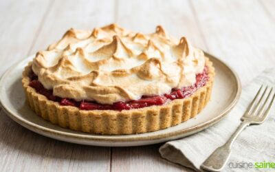 Tarte à la rhubarbe meringuée sans gluten ni lactose