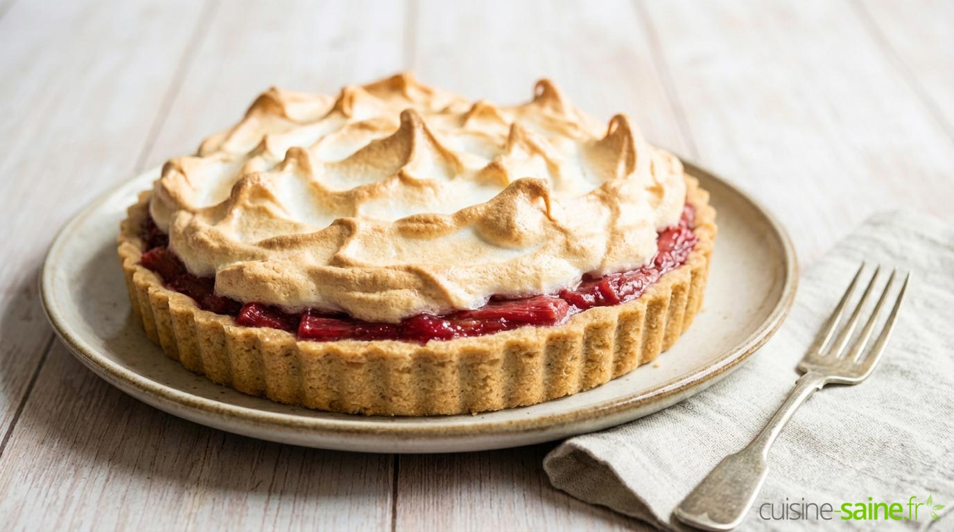 Tarte rhubarbe meringuée sans gluten