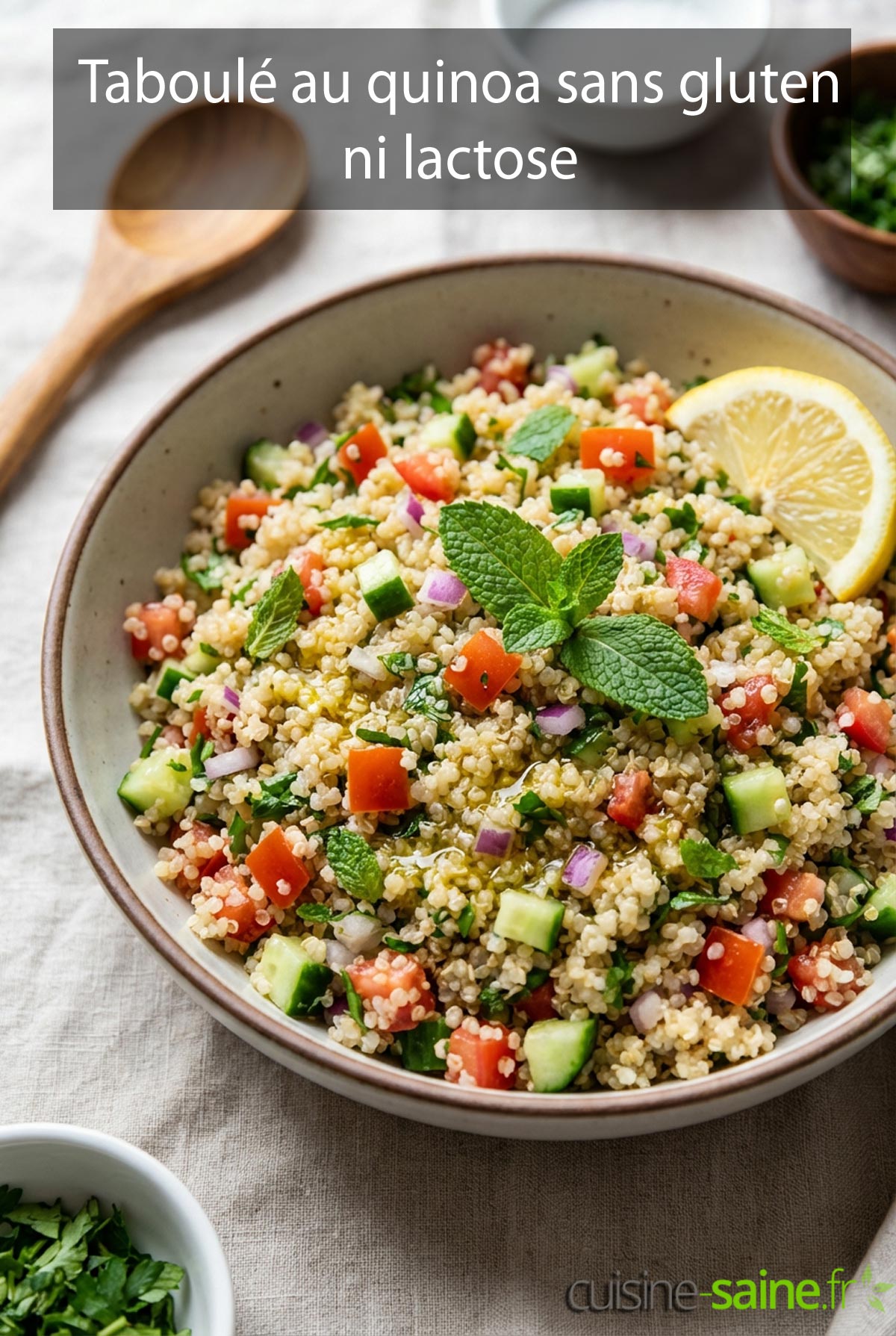 Taboulé au quinoa sans gluten ni lactose