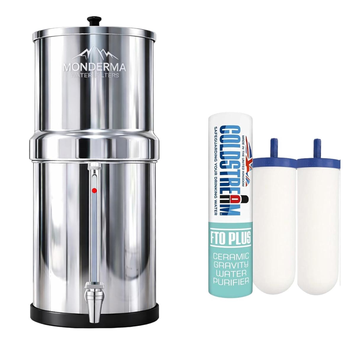 Coldstream Travel 5,6 L système de filtration d'eau par gravité avec 2 cartouches FTO+ et robinet inox 304