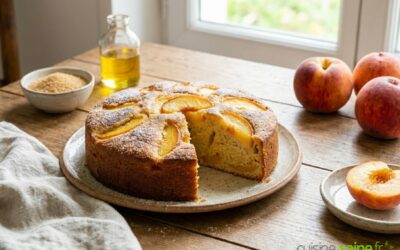 Gâteau aux pêches sans gluten ni lactose
