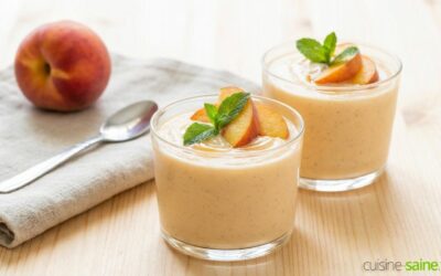 Mousse à la pêche sans sucre sans gluten ni lactose