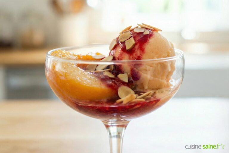 Pêche Melba revisitée (sans gluten ni lactose)