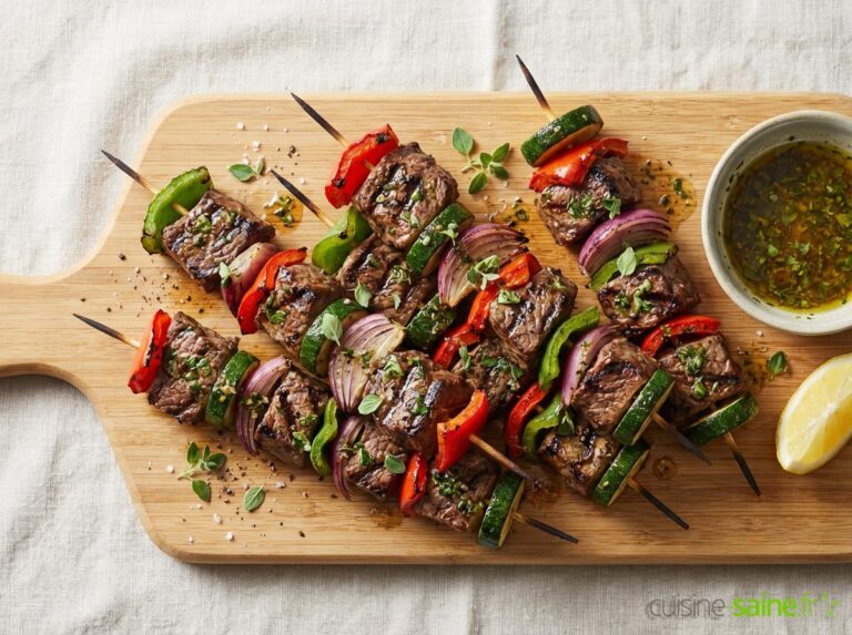 Brochettes de boeuf marinées