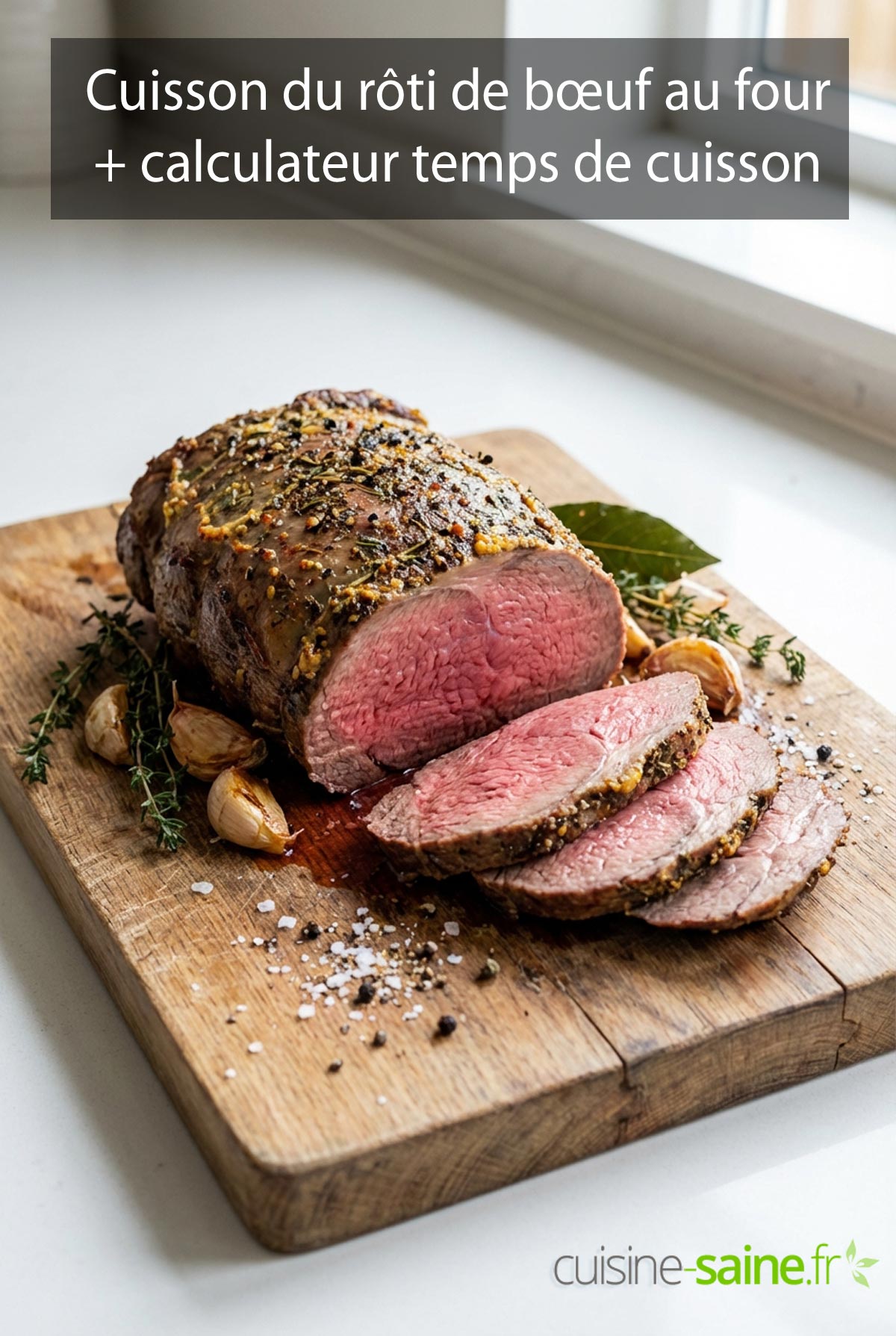 Recette de rôti de bœuf au four sans gluten avec calculateur de temps de cuisson