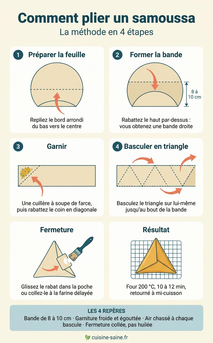 Comment plier des samoussas ?