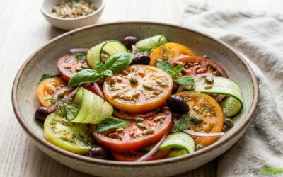 Recette de salade tomate concombre (sans gluten sans lactose)