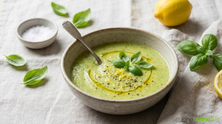 Soupe de courgettes sans gluten ni lactose