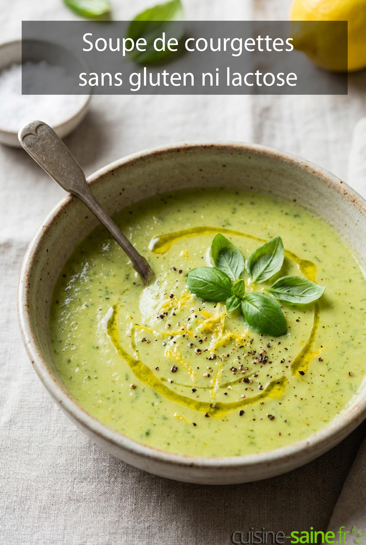 Soupe de courgettes sans gluten ni lactose