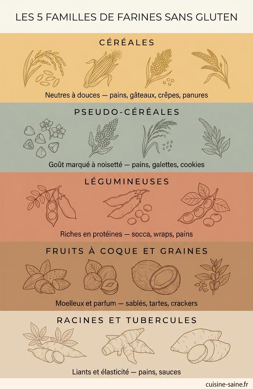 Les familles de farines sans gluten