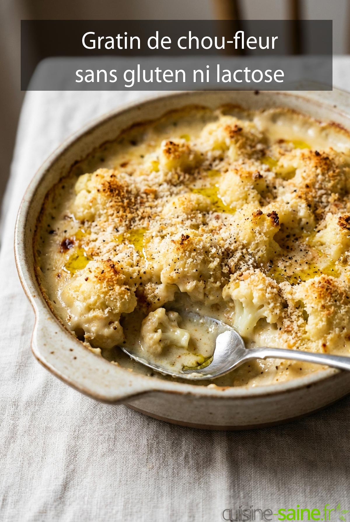 Gratin de chou-fleur sans gluten ni lactose[