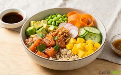 Recette de poke bowl saumon sans gluten ni lactose