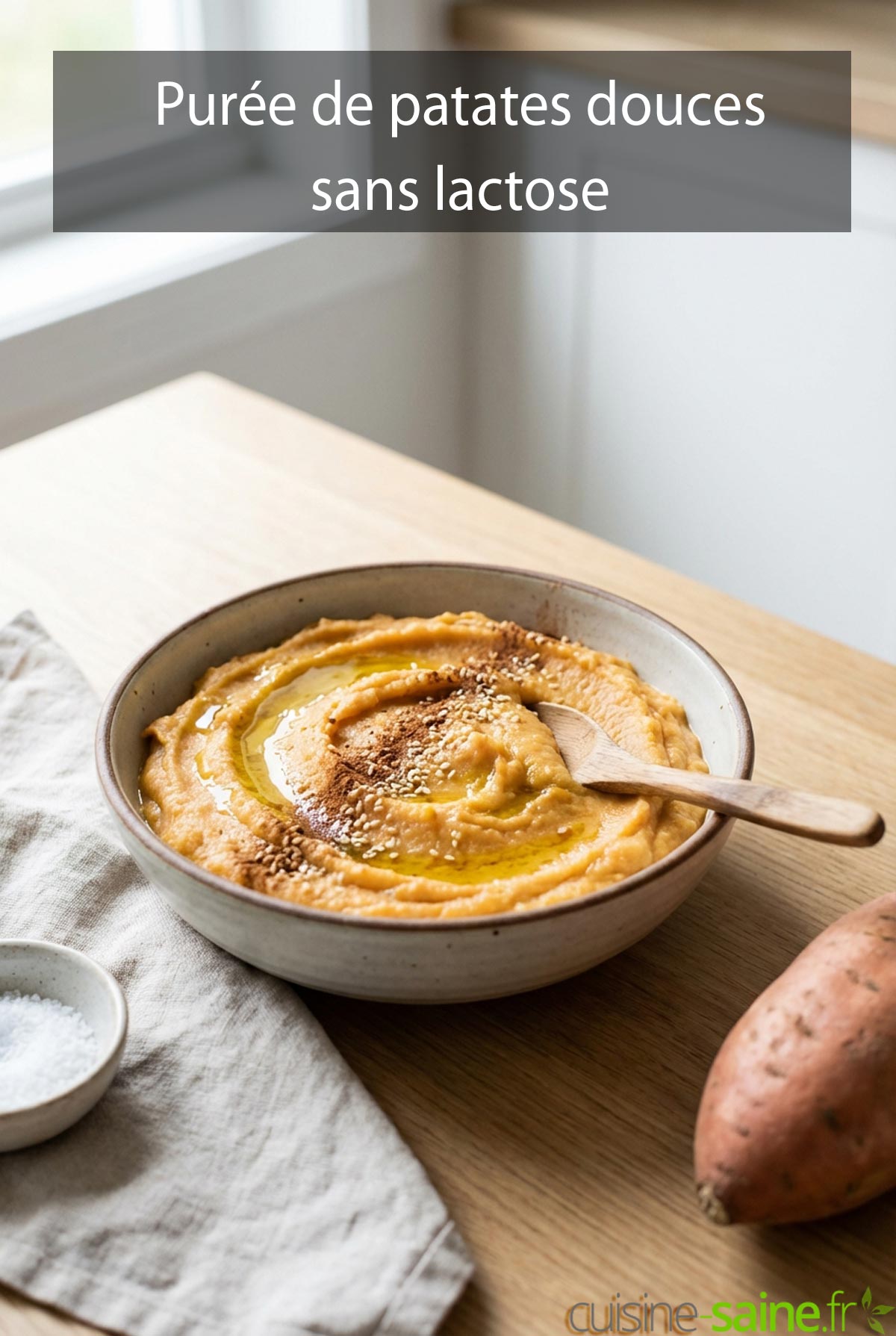 Recette de purée de patates douces sans lactose sans gluten