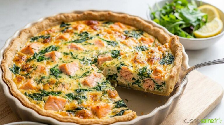 Quiche saumon épinard sans gluten ni lactose