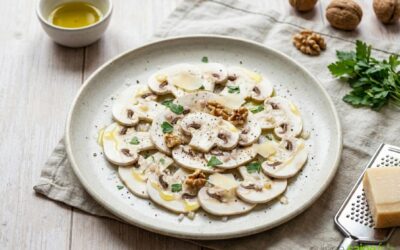 Salade de champignons de Paris crus sans gluten sans lactose