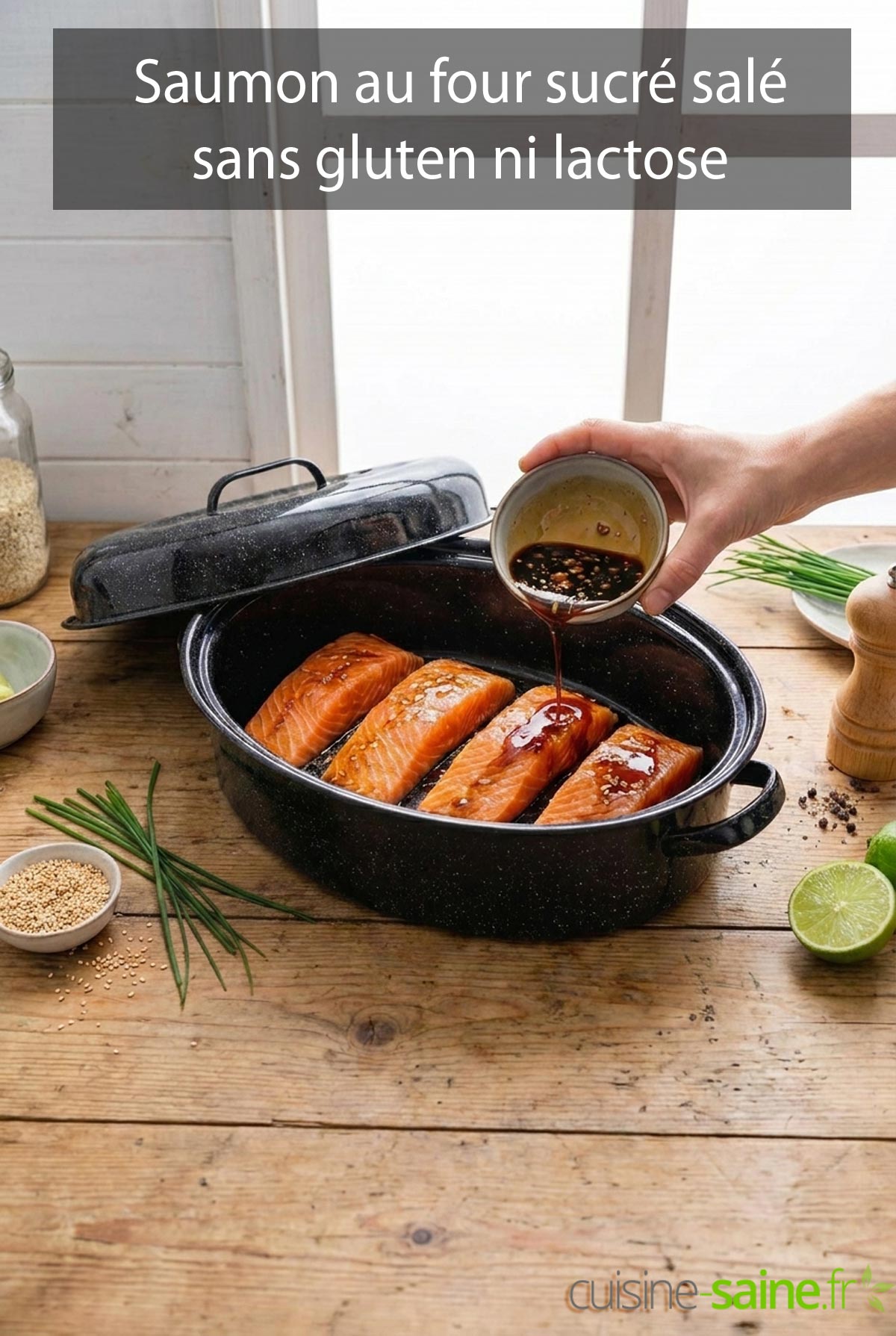 Saumon au four sucré salé sans gluten ni lactose