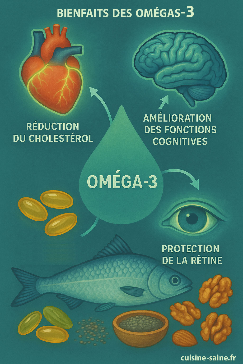 Les oméga-3 : rôles, sources alimentaires et apports recommandés