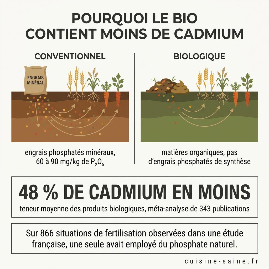 Pourquoi le bio contient moins de cadmium