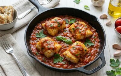 Cabillaud à la poêle sauce tomate sans gluten ni lactose