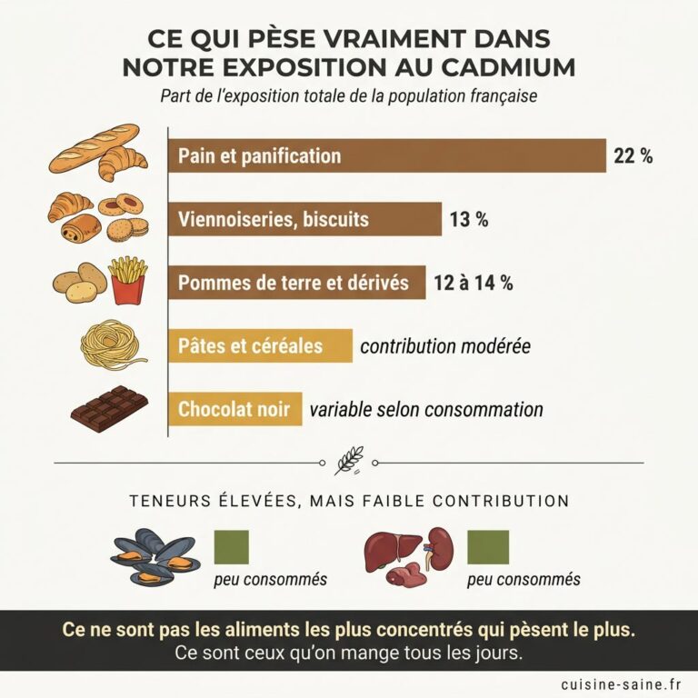 Les valeurs des aliments en cadmium par consommation
