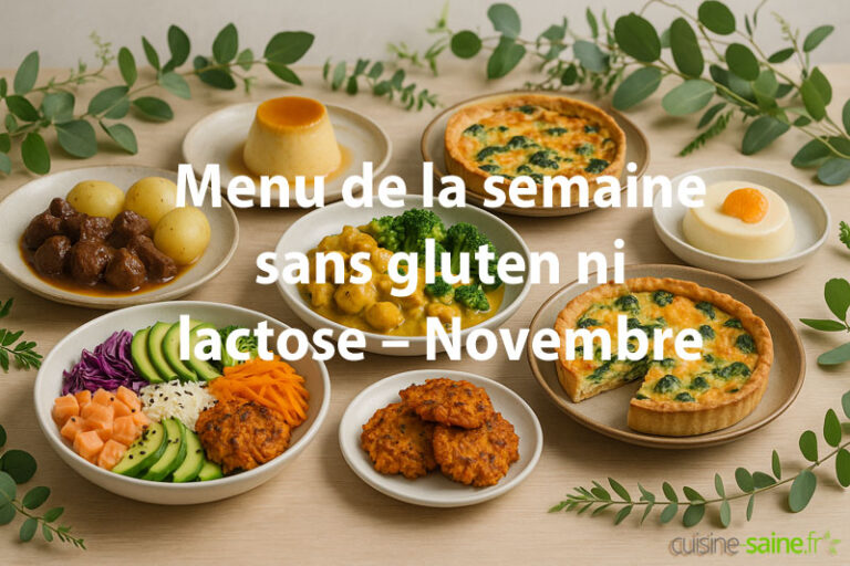 Menu de la semaine sans gluten ni lactose – Novembre