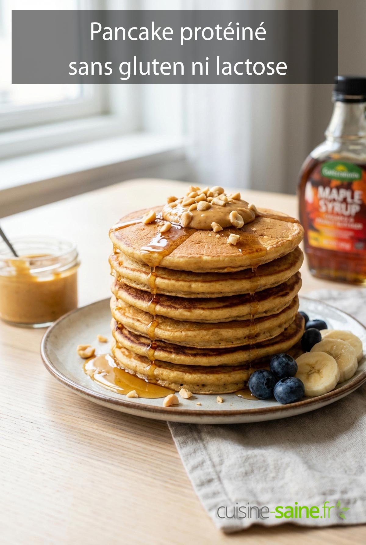 Recette de pancakes protéinés sans gluten ni lactose