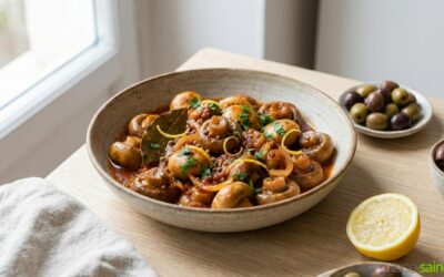 Champignons à la grecque sans gluten ni lactose
