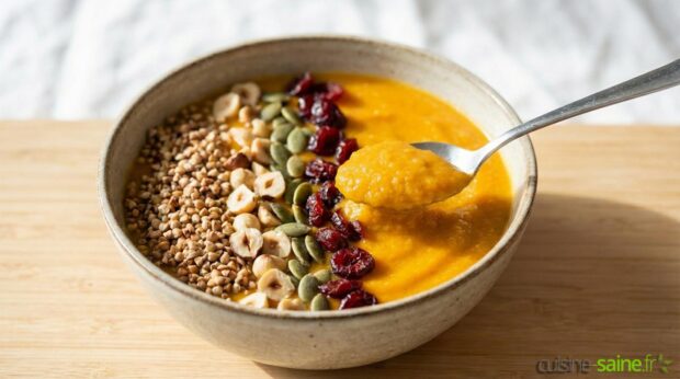 Recette de smoothie bowl d’automne sans gluten ni lactose
