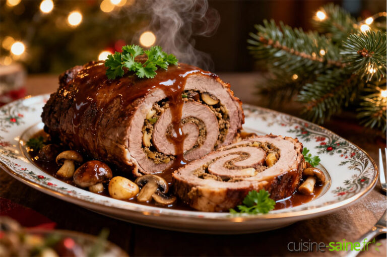 Rôti de veau farci sans gluten ni lactose spécial fêtes