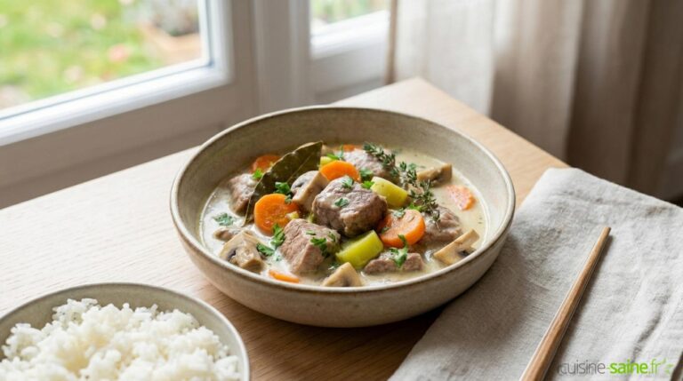 Blanquette de veau facile et légère sans gluten ni lactose